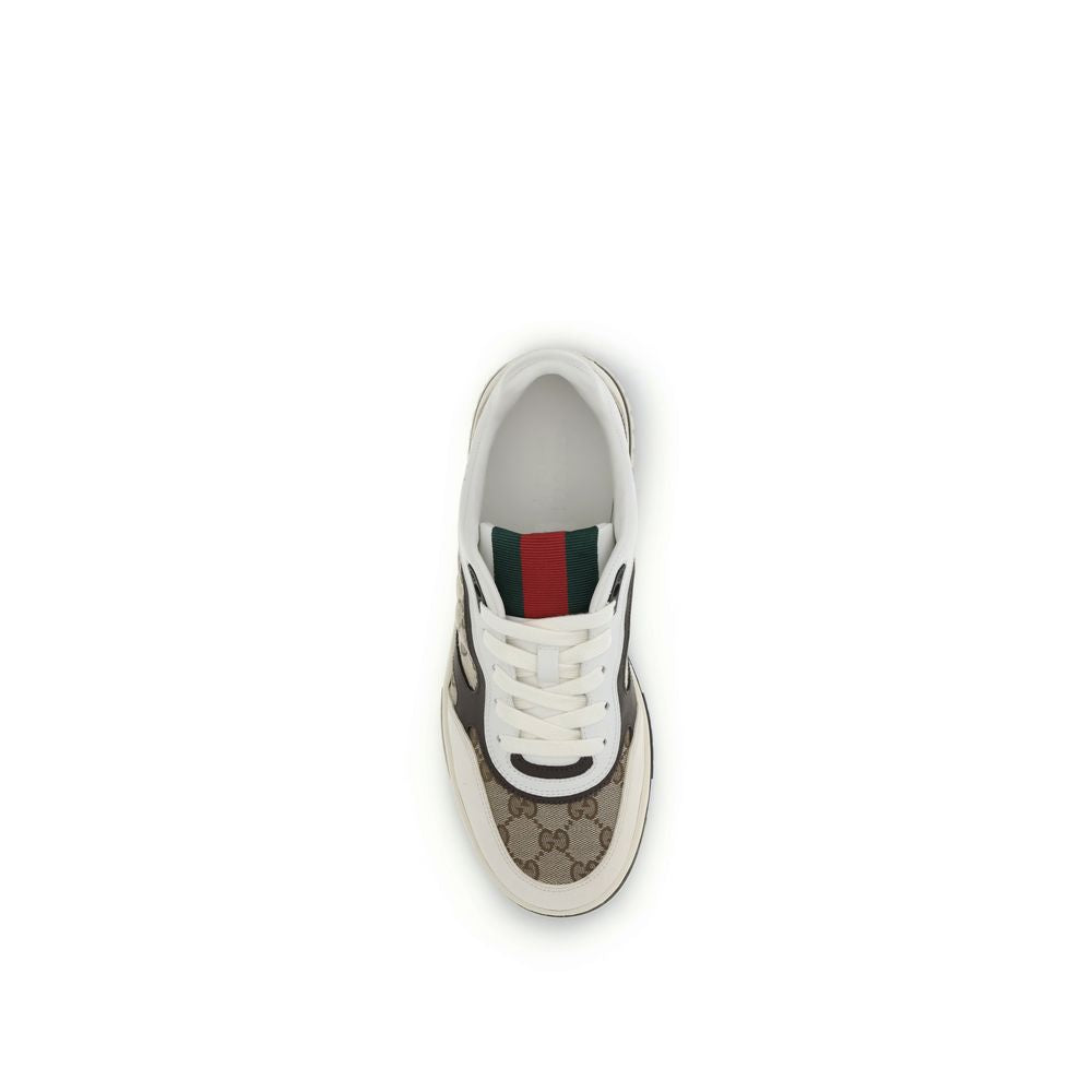 Gucci Beige Fabric Low Top Sneakers