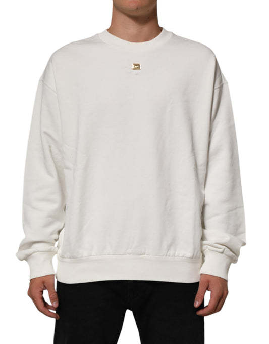 Dolce & Gabbana White DG Logo Crew Neck Sweatshirt Sweater Mens Sweater
