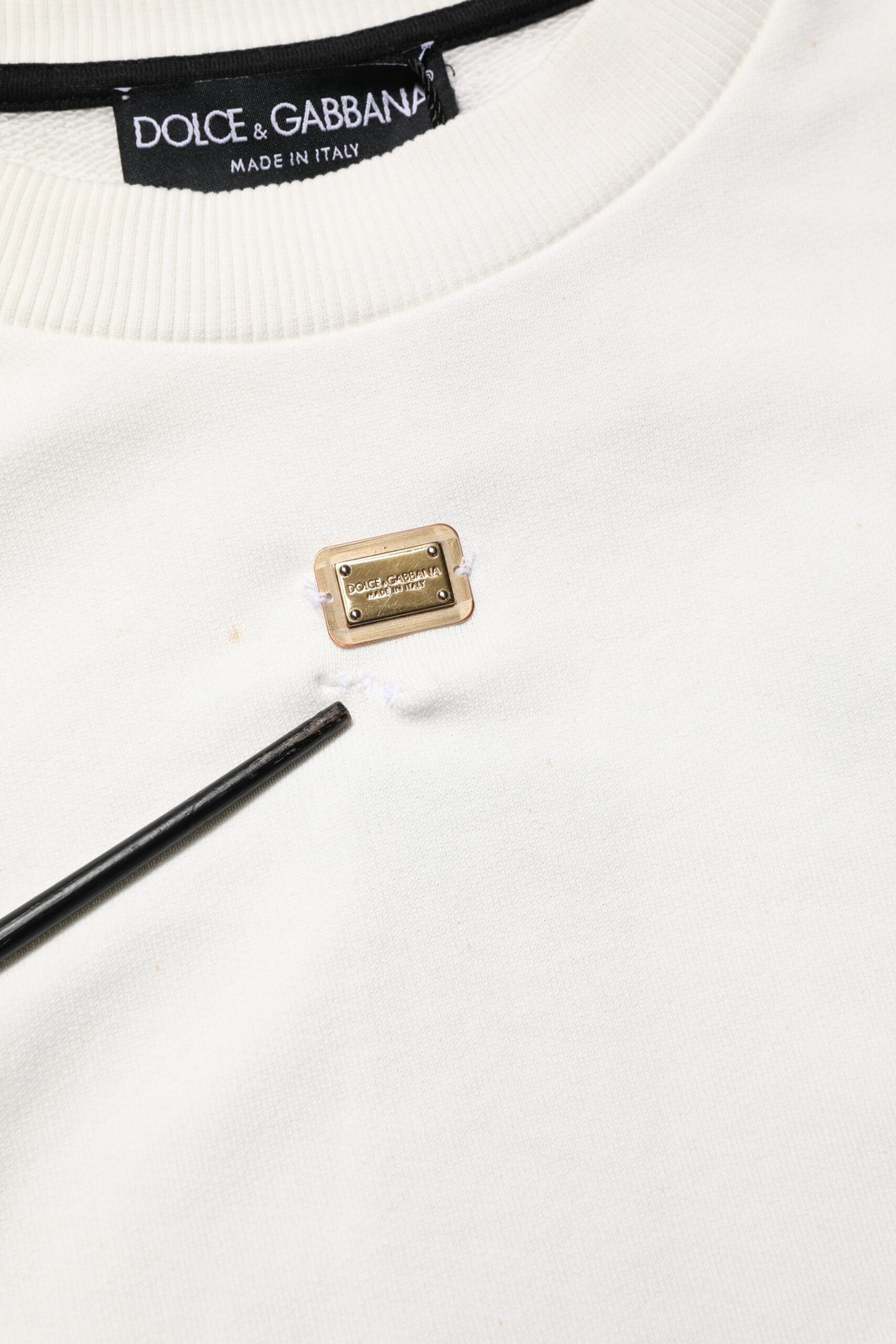 Dolce & Gabbana White DG Logo Crew Neck Sweatshirt Sweater Mens Sweater