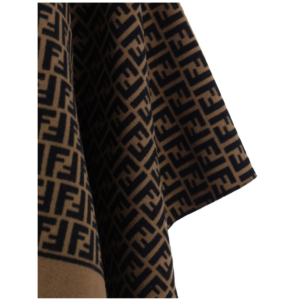 Fendi Brown Wool Scarf