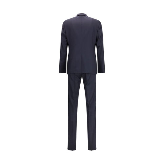 Prada Blue Fleece Wool Two-Piece Suit