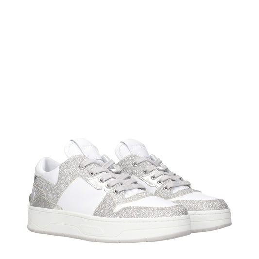 Jimmy Choo White Leather Low Top Sneakers