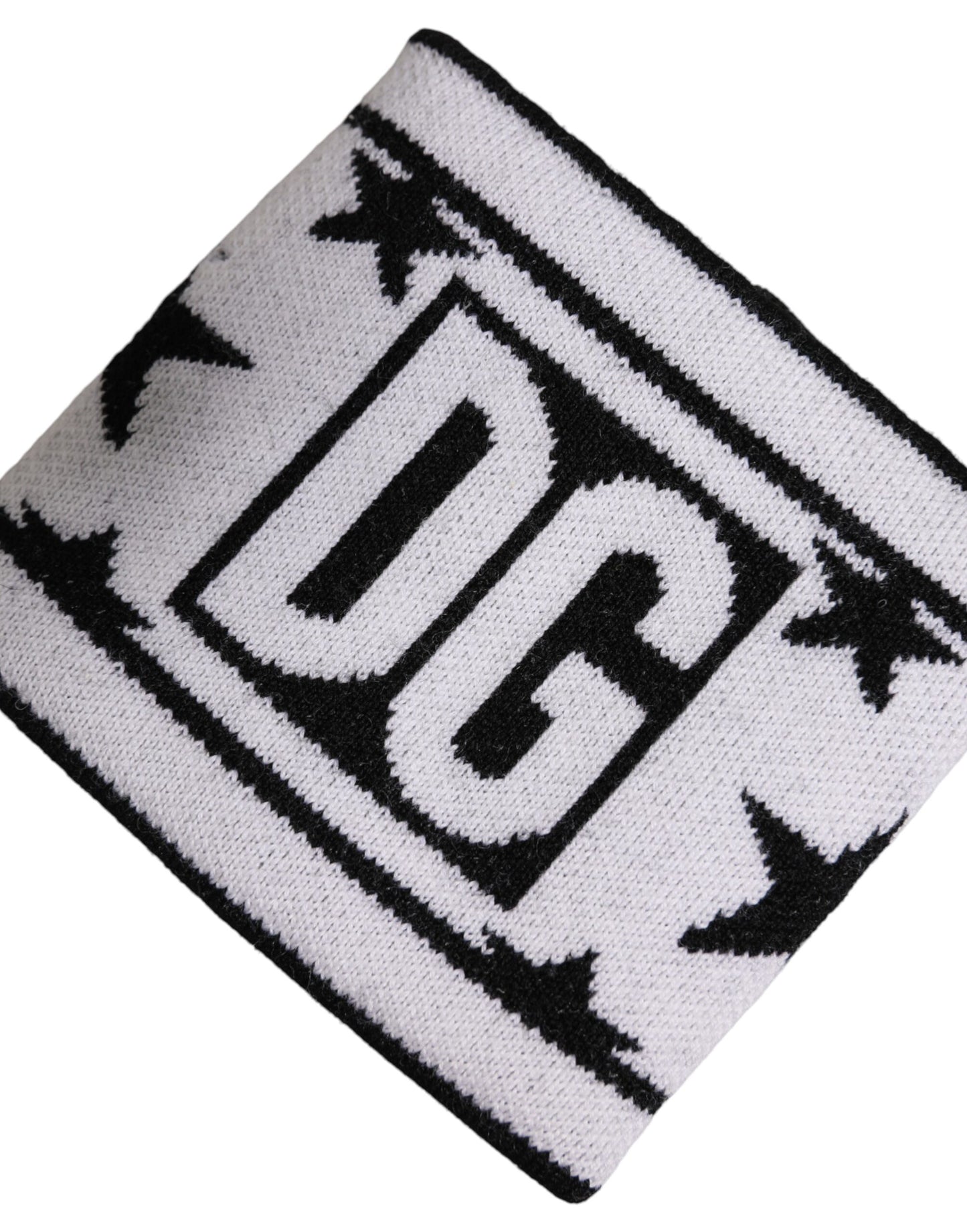 Dolce & Gabbana White Black Wool Logo #DGMILLENNIALS Wristband Mens Bracelet