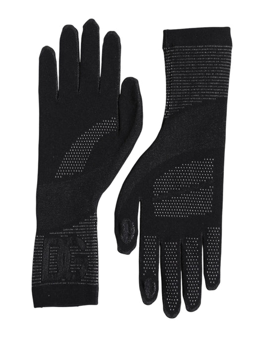 Dolce & Gabbana Black DG Logo Cotton Hands Mitten Men Gloves