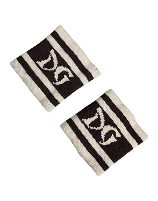 Dolce & Gabbana Black White DG Logo Cotton 1 Pair Wristband Mens Bracelet