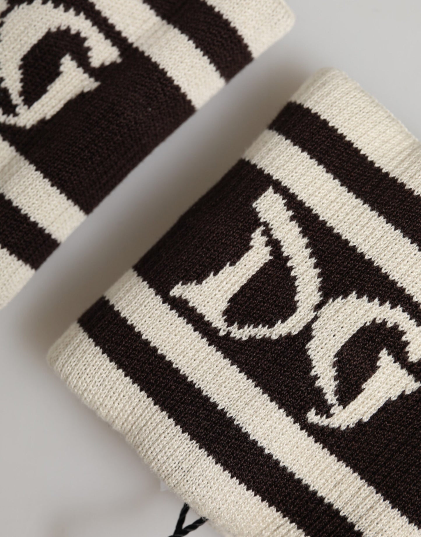 Dolce & Gabbana Black White DG Logo Cotton 1 Pair Wristband Mens Bracelet