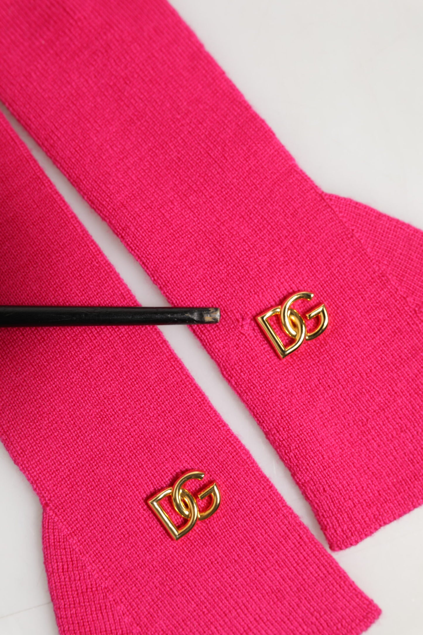 Dolce & Gabbana Pink Wool Fingerless Elbow Length Mitten Gloves