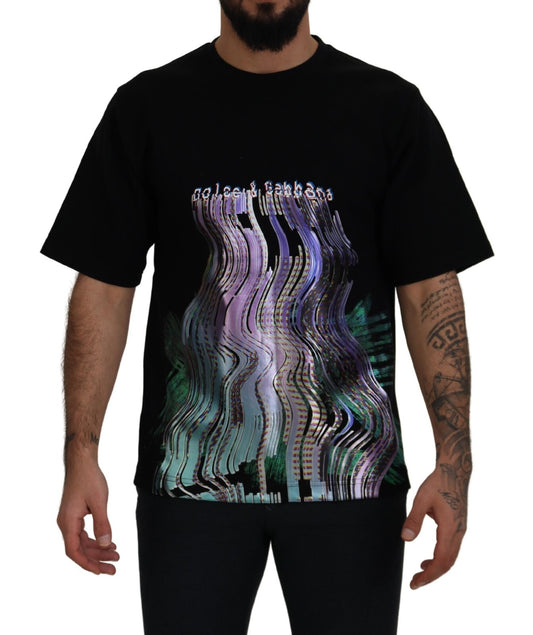 Dolce & Gabbana Cotton Black Printed Crewneck Tee T-shirt Mens T-Shirt