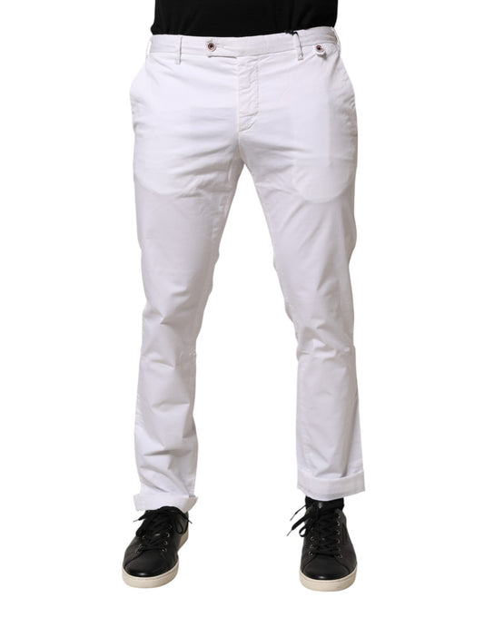 AT.P.CO White Cotton Skinny Fit Mid Waist Denim Trouser Jeans