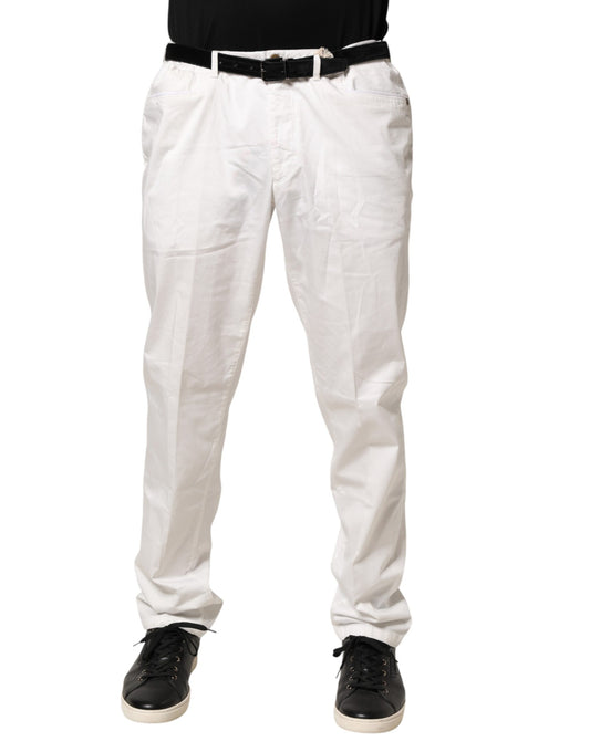 Domenico Tagliente White Tapered Dress Formal Trouser Pants