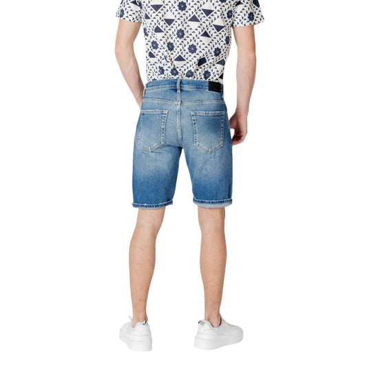 Antony Morato Blue Cotton Bermuda Shorts Mens Shorts