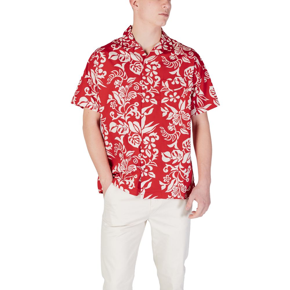 Replay Red Cotton Shortsleeve Shirt
