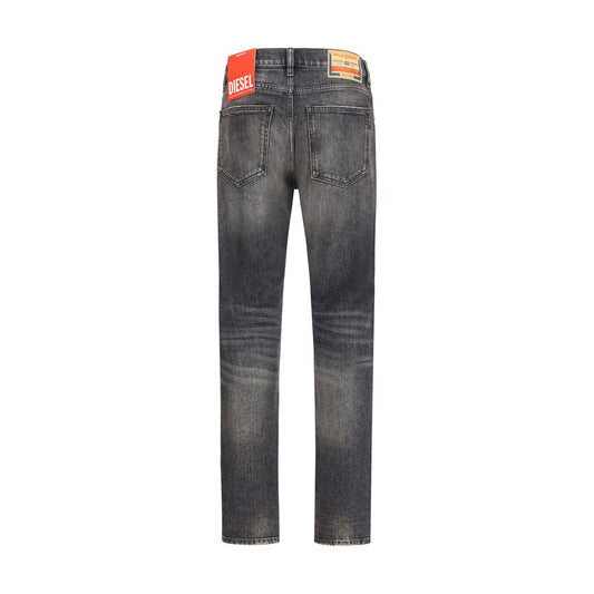 Diesel Gray Cotton Relaxed Fit Jeans