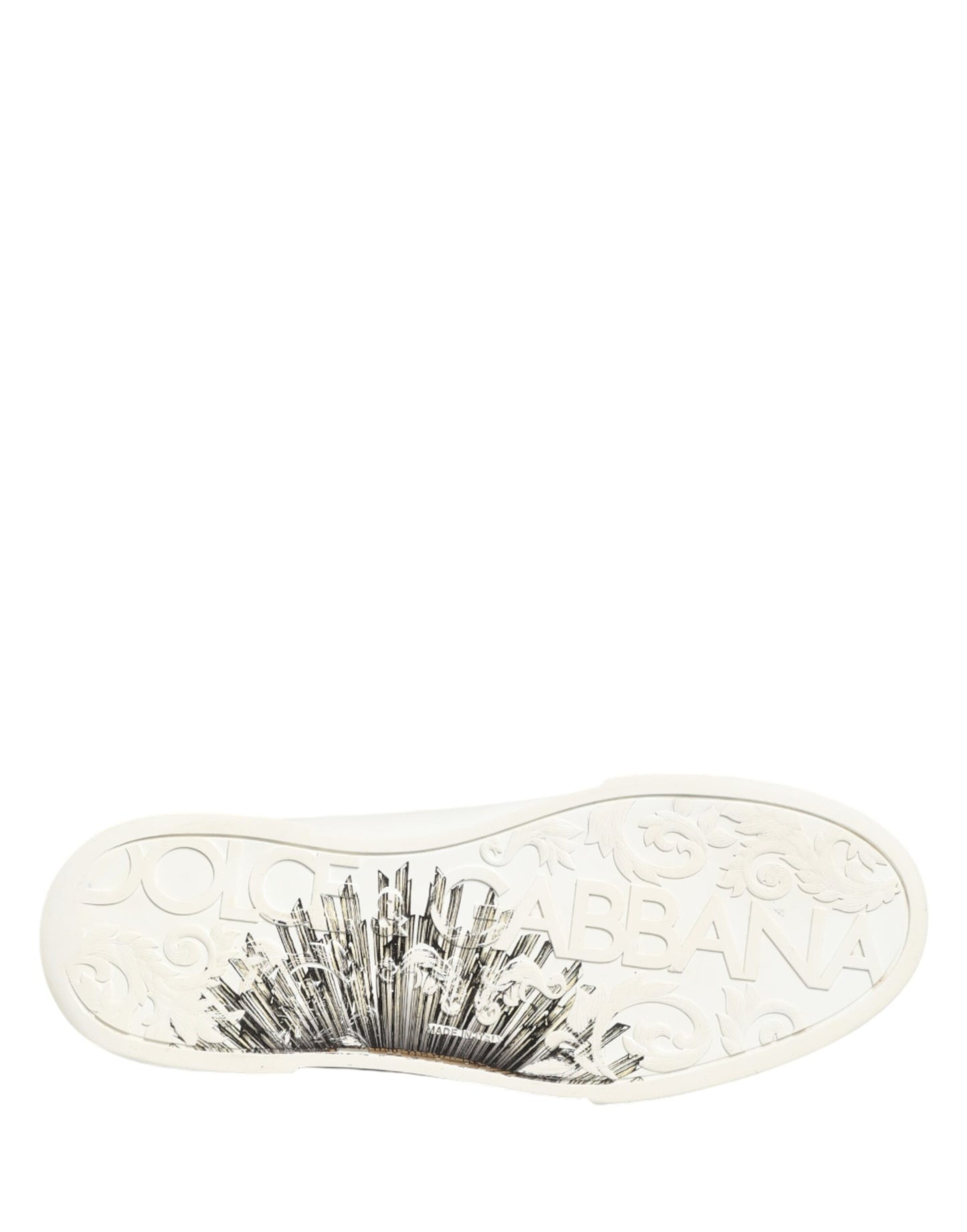 Dolce & Gabbana White Black Crown Low Top Sneakers Men Shoes