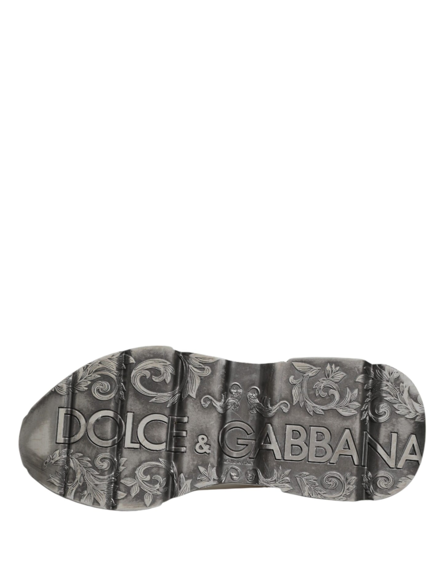 Dolce & Gabbana White Silver Daymaster Low Top Sneakers Shoes