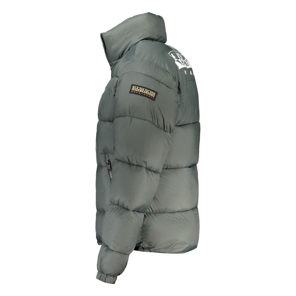 Napapijri Green Polyamide Jackets & Coat Mens Jacket