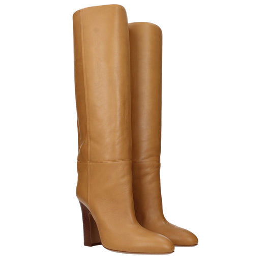 Paris Texas Brown Leather High Heel Boots