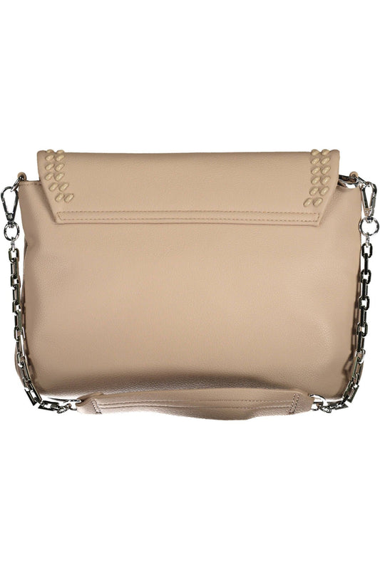 BYBLOS Beige Chain-Handle Shoulder Bag with Contrasting Details
