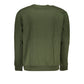 Cavalli Class Chic Green Embroidered Crew Neck Sweater