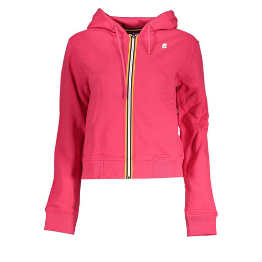 K-WAY Chic Pink Hooded Sweatshirt with Contrast Details