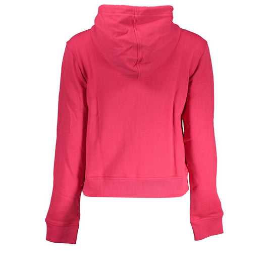 K-WAY Chic Pink Hooded Sweatshirt with Contrast Details