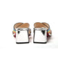 Christian Louboutin Silver Silver And Rainbow Stripe Mule Sandal