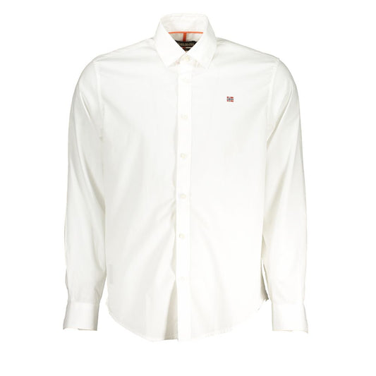 Napapijri Elegant White Cotton Long-Sleeved Shirt