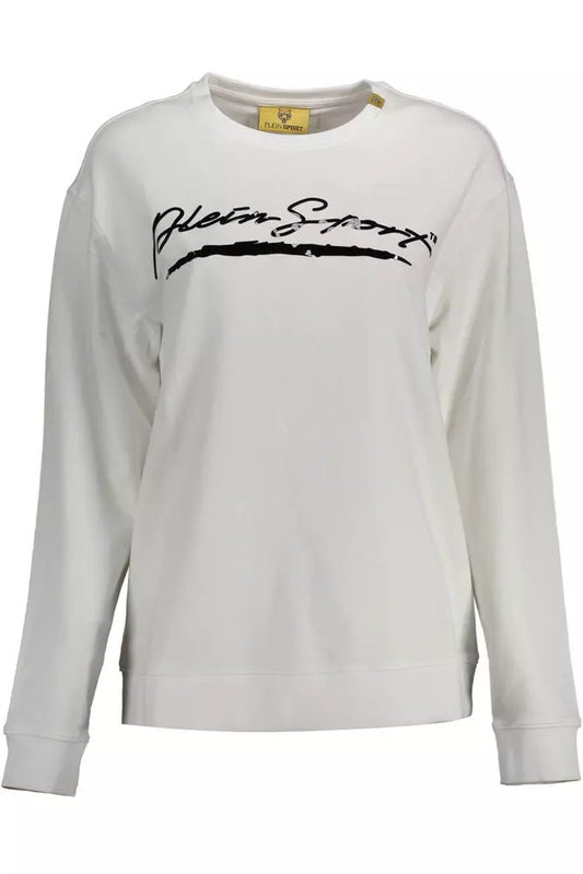 Plein Sport Elegant Long-Sleeved Sweatshirt with Logo Appliqué