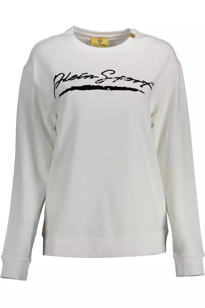 Plein Sport Elegant Long-Sleeved Sweatshirt with Logo Appliqué
