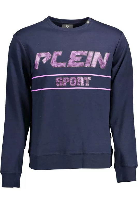 Plein Sport Sleek Blue Athletic Sweatshirt with Logo Detail