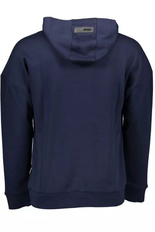 Plein Sport Blue Contrast Detail Hooded Sweatshirt