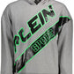 Plein Sport Sleek Gray Hooded Sweatshirt with Bold Accents