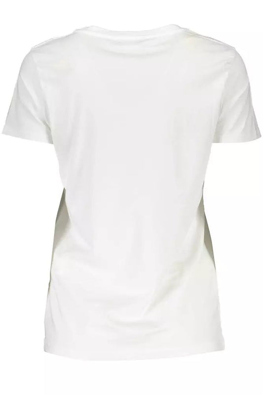 Scervino Street Chic White Tee with Contrasting Embroidery Detail