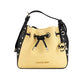 Michael Kors Phoebe Small Straw Studded Faux Leather Bucket Messenger Bag Purse