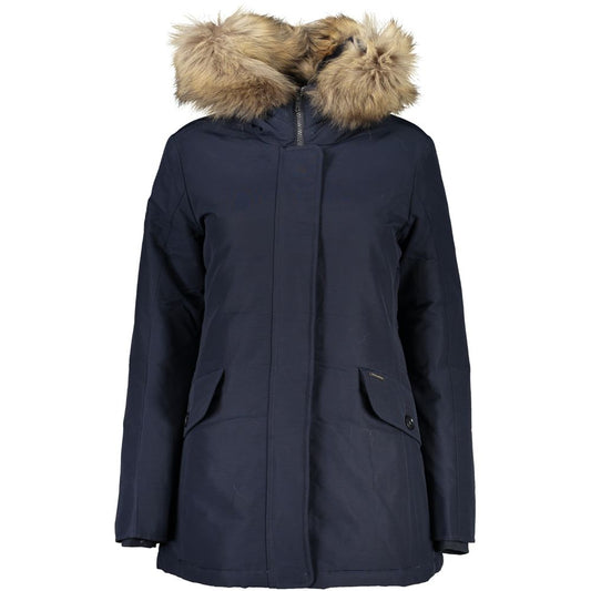 Woolrich Blue Cotton Jackets & Coat