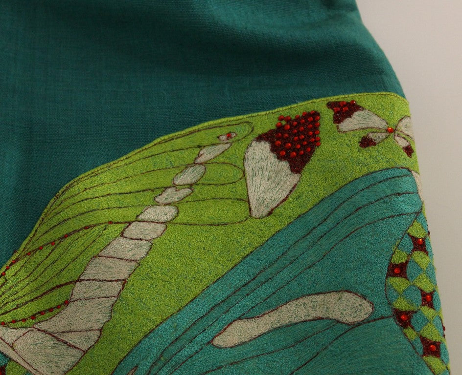 Lanre Da Silva Ajayi Elegant Embroidered Green Mini Dress