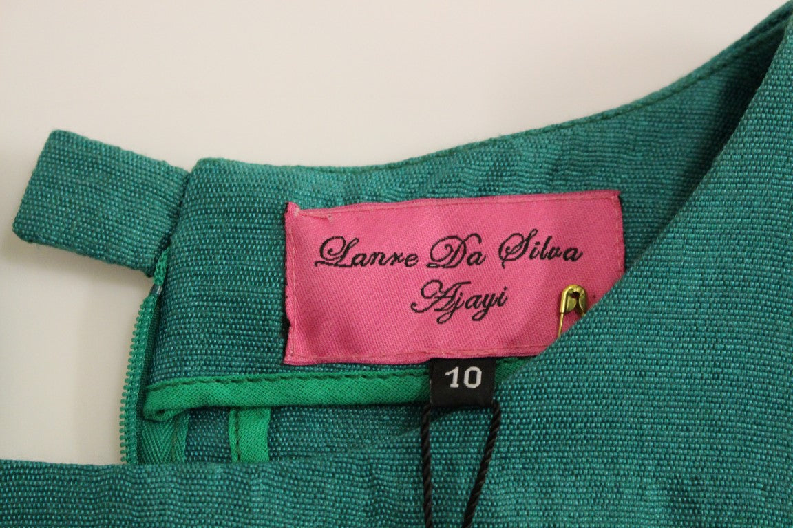 Lanre Da Silva Ajayi Elegant Embroidered Green Mini Dress