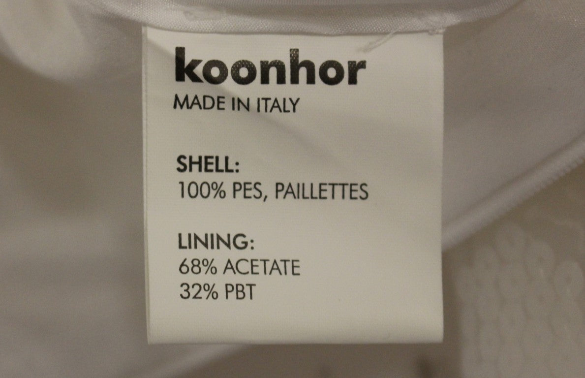 Koonhor Elegant Sequined Pencil Skirt - Pristine White