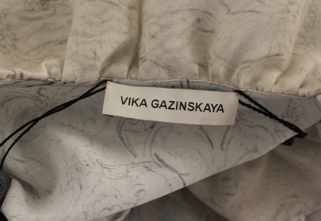 Vika Gazinskaya Elegant Blue Cotton Tunic Blouse