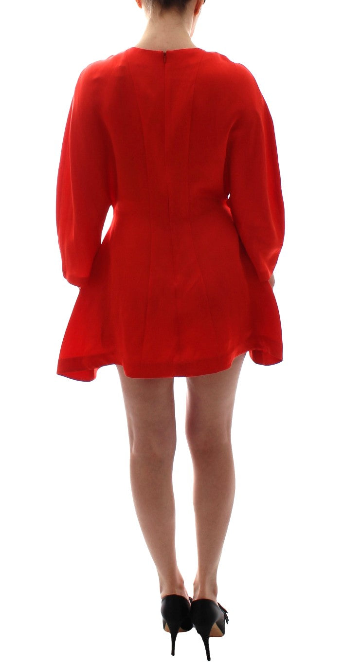 Fyodor Golan Radiant Red Linen Blend Artisan Dress