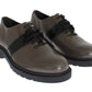 AI_ Elegant Gray Brown Leather Lace-up Shoes