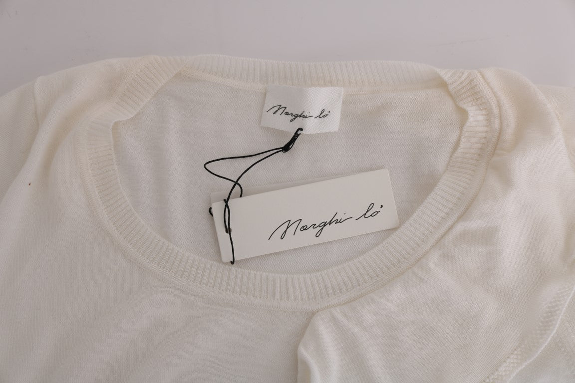 MARGHI LO' Elegant White Lana Wool Top