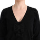 MARGHI LO' Elegant Black Wool Cardigan Sweater