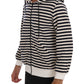 Daniele Alessandrini Elegant Full Zip Hooded Striped Sweater