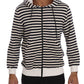 Daniele Alessandrini Elegant Full Zip Hooded Striped Sweater