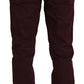 CYCLE Maroon Skinny Fit Cotton Pants