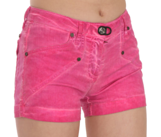 PLEIN SUD Chic Pink Mid Waist Mini Shorts