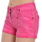 PLEIN SUD Chic Pink Mid Waist Mini Shorts