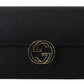 Gucci Elegant Black Leather Wallet with GG Snap Closure