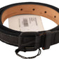 Ermanno Scervino Classic Black Leather Belt with Buckle Fastening